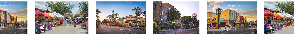 Photos of various downtowns in Florida